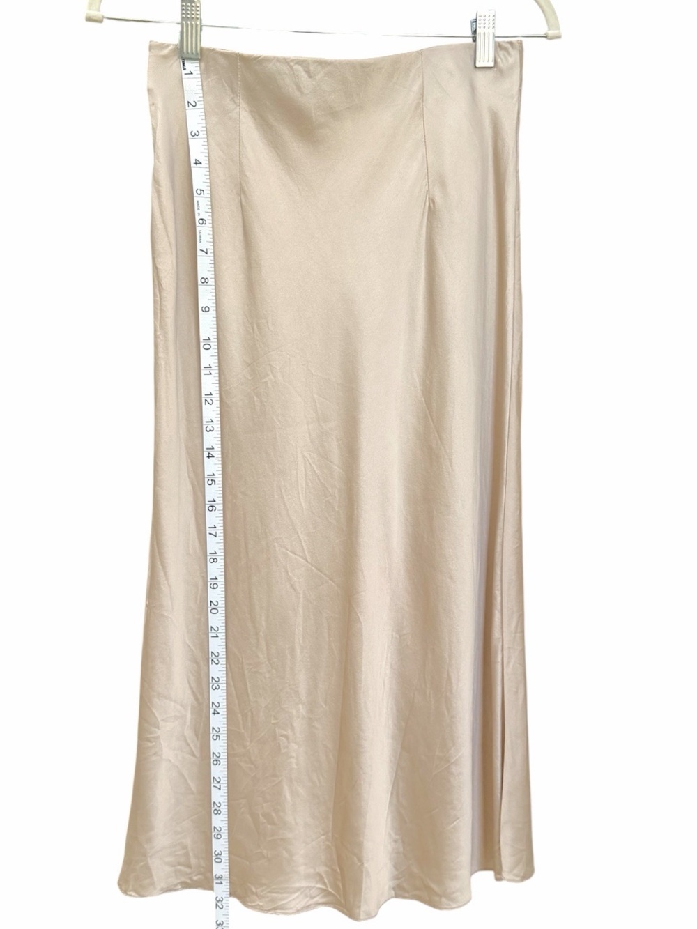 Quince Skirt Women Champagne Silk Midi Slip Minimalist Solid Size S - Picture 11 of 12